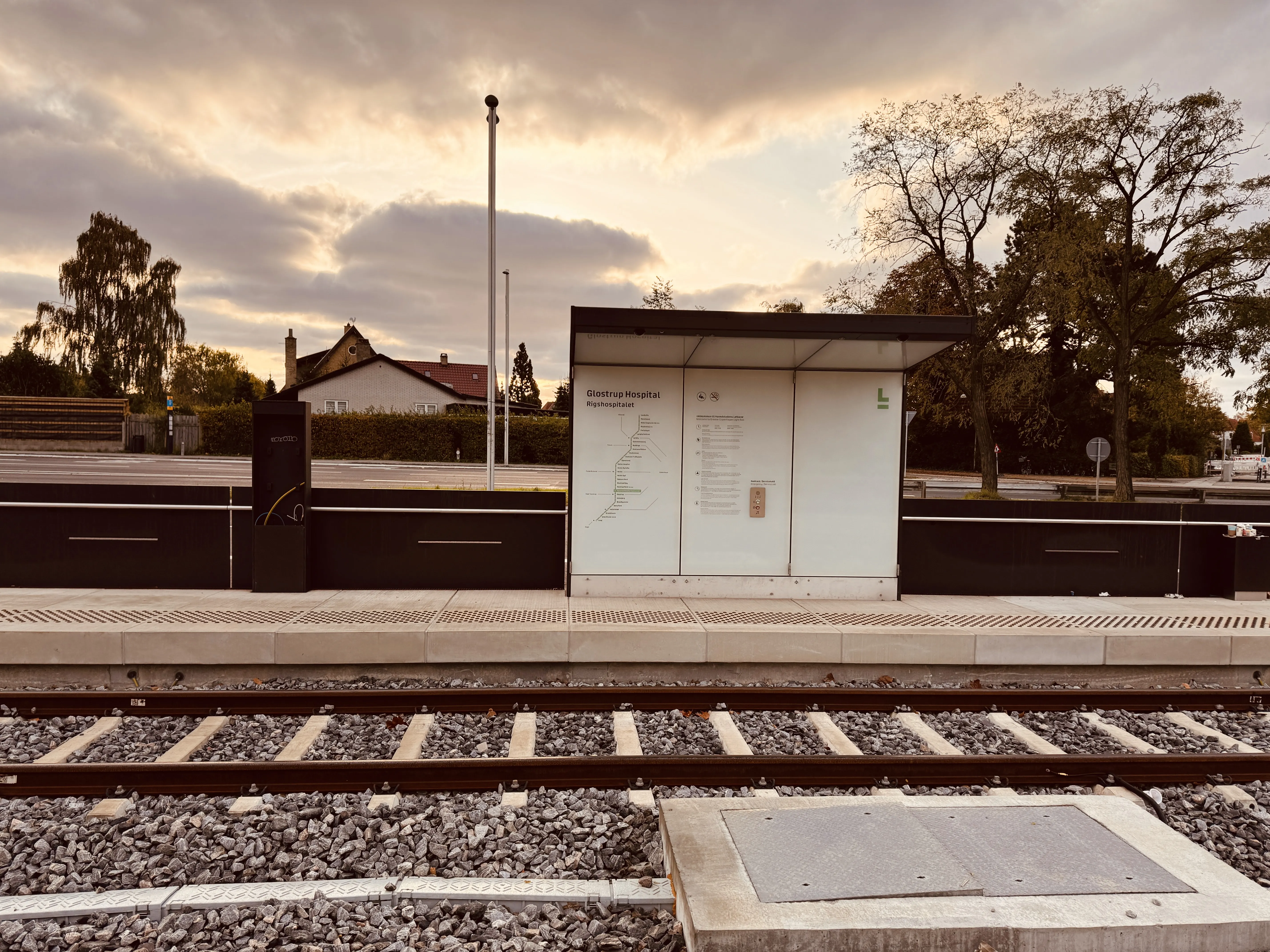 Billede af Glostrup Hospital Letbanestation.