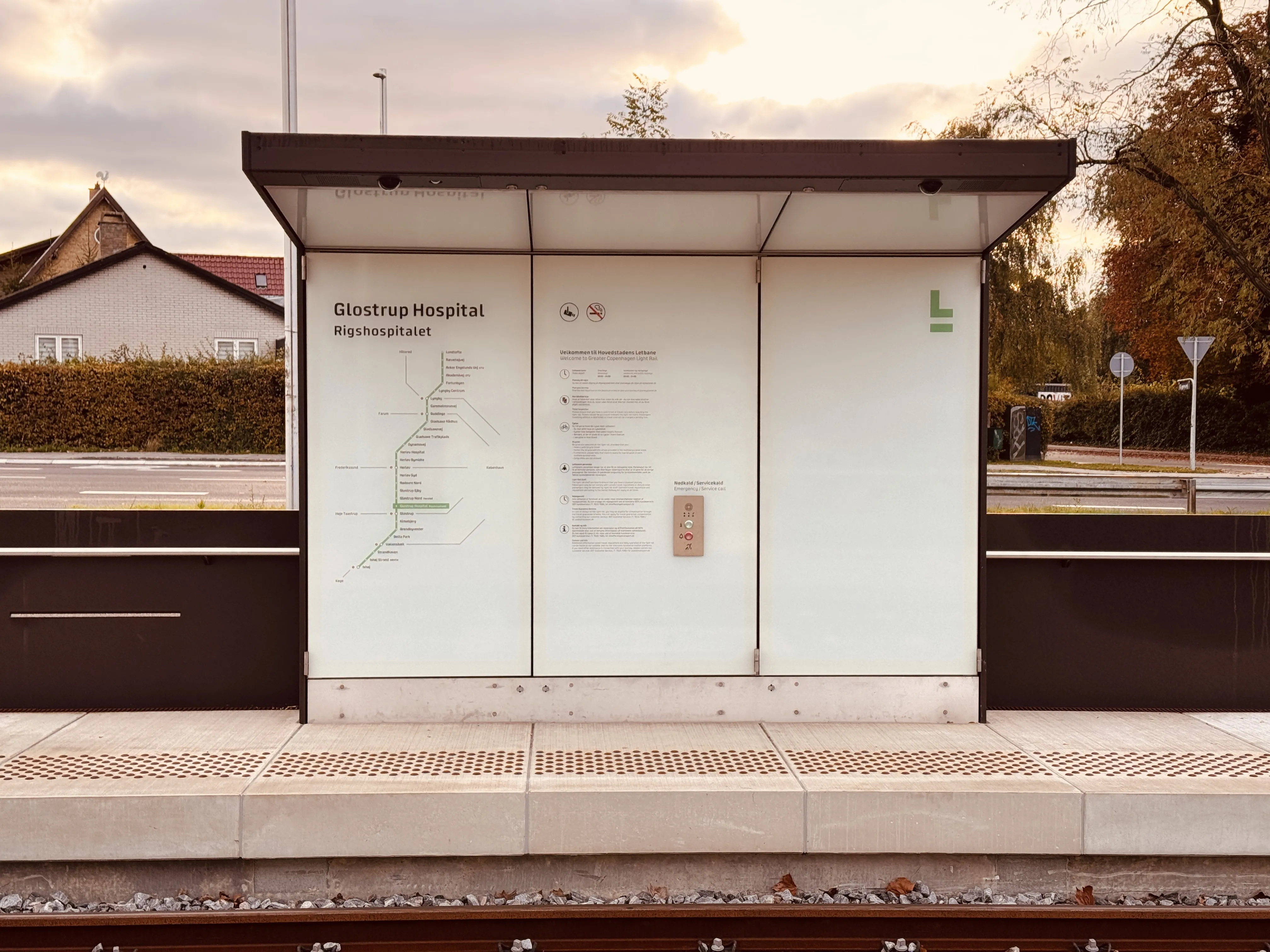 Billede af Glostrup Hospital Letbanestation.