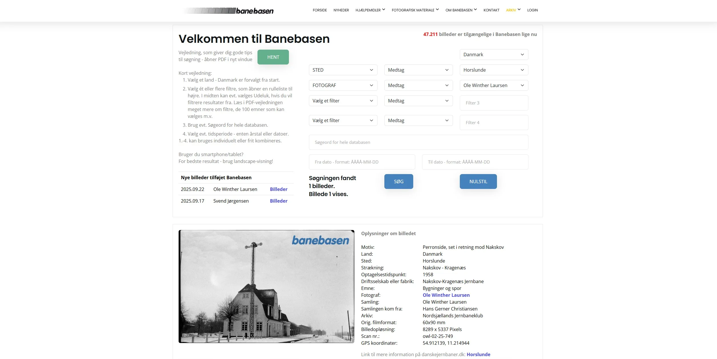 Banebasen: Det nye digitale jernbane- og sporvejshistoriske arkiv - søgemaskinen