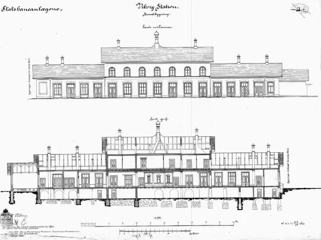 Tegning af  Viborg Station.