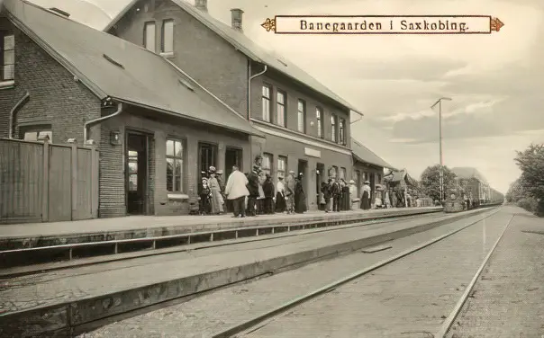 Billede af Sakskøbing Station ca. 1908.