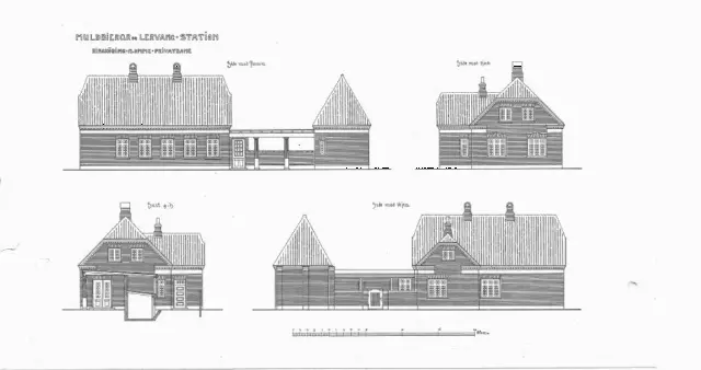 Tegning af  Muldbjerg Station.