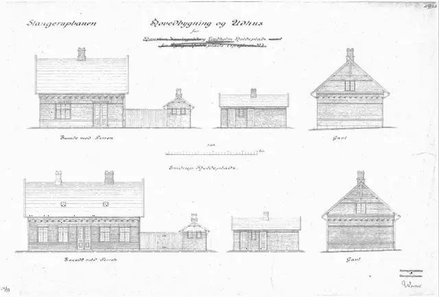 Tegning af  Lindholm (Slangerupbanen) Station.