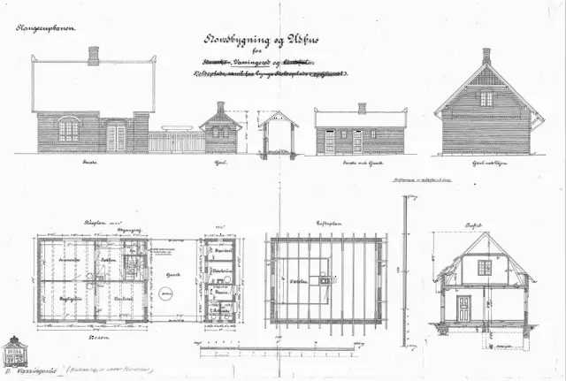 Tegning af  Vassingerød Station.