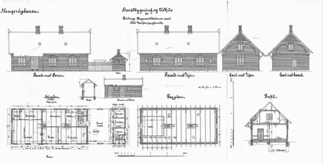 Tegning af  Bagsværd Station.
