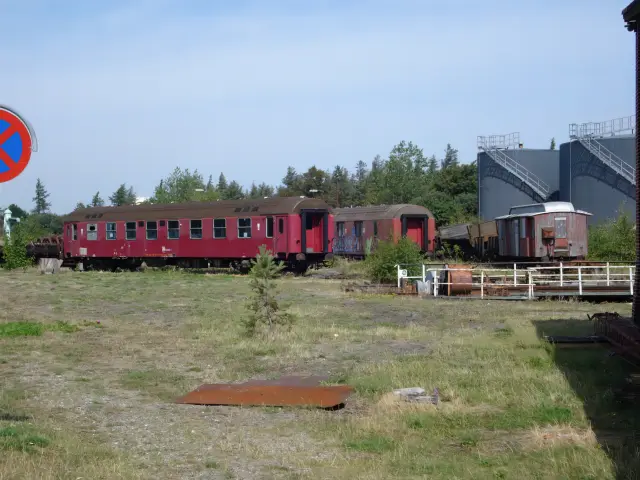 Billede af remiseområdet ved Gedser Station.