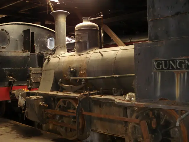 Billede af remiseområdet ved Gedser Station.