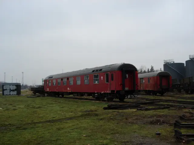 Billede af remiseområdet ved Gedser Station.