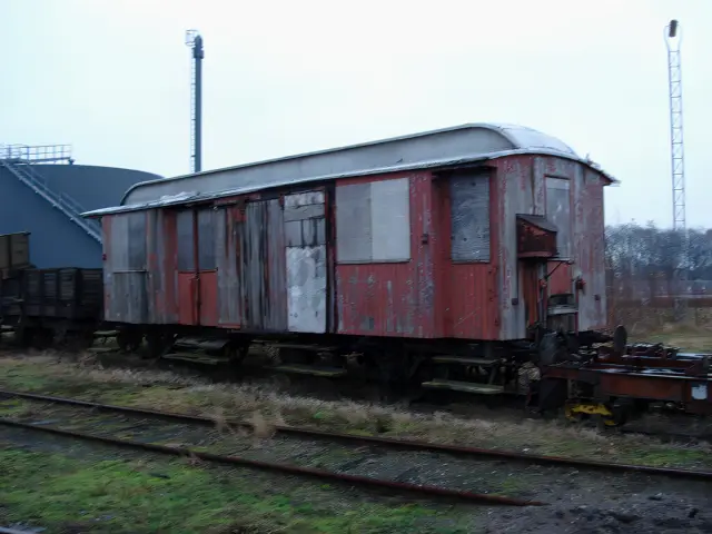 Billede af remiseområdet ved Gedser Station.