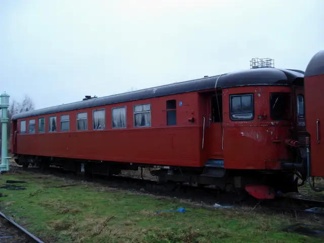 Billede af remiseområdet ved Gedser Station.