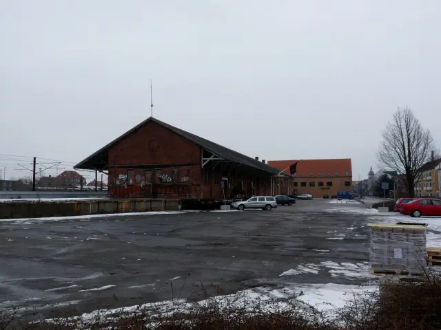 Billede af Slagelse Stations varehus.