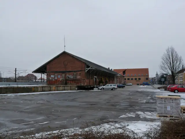Billede af Slagelse Stations pakhus.