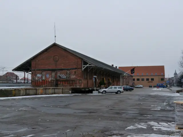 Billede af Slagelse Stations pakhus.