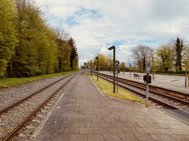 Billede af Ribe Stations ind og udkørsel.