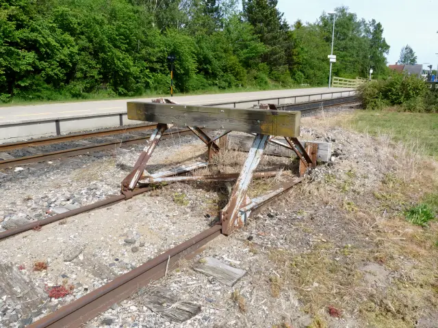 Billede af Grænge Stations sporareal.