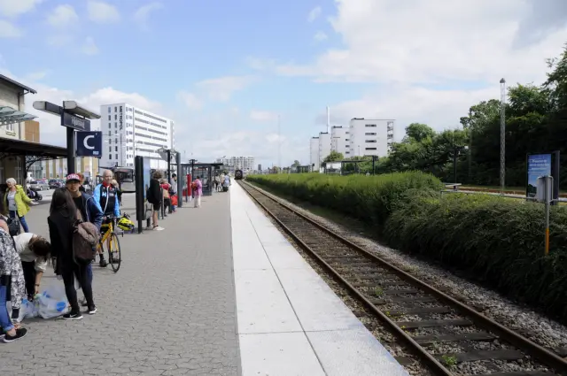 Billede af Hjørring Stations sporareal.