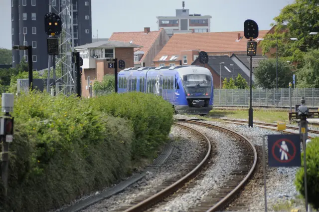 Billede af Hjørring Stations sporareal.