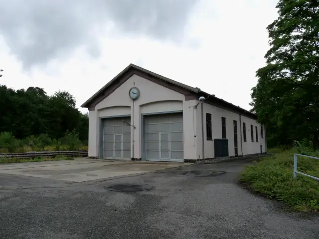 Billede af Hobro Stations remise.