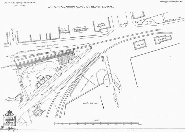 Sporplan af Nyborg Syd Station.
