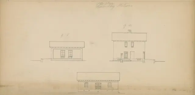 Tegning af Haslev Station.