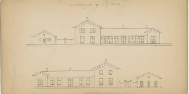 Tegning af Vordingborg Station.