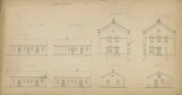 Tegning af Masnedsund Station.