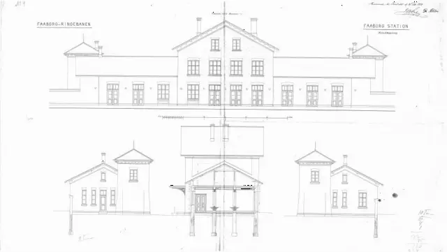 Tegning af Faaborg Station.