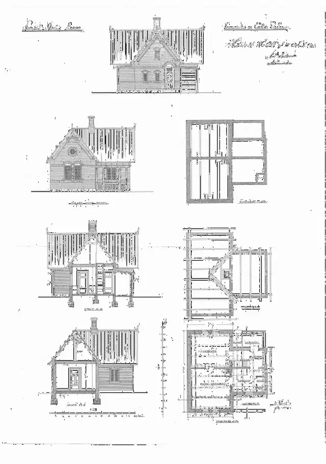 Tegning af Galten Stations Formandshus. Sign.: H. Wenck.