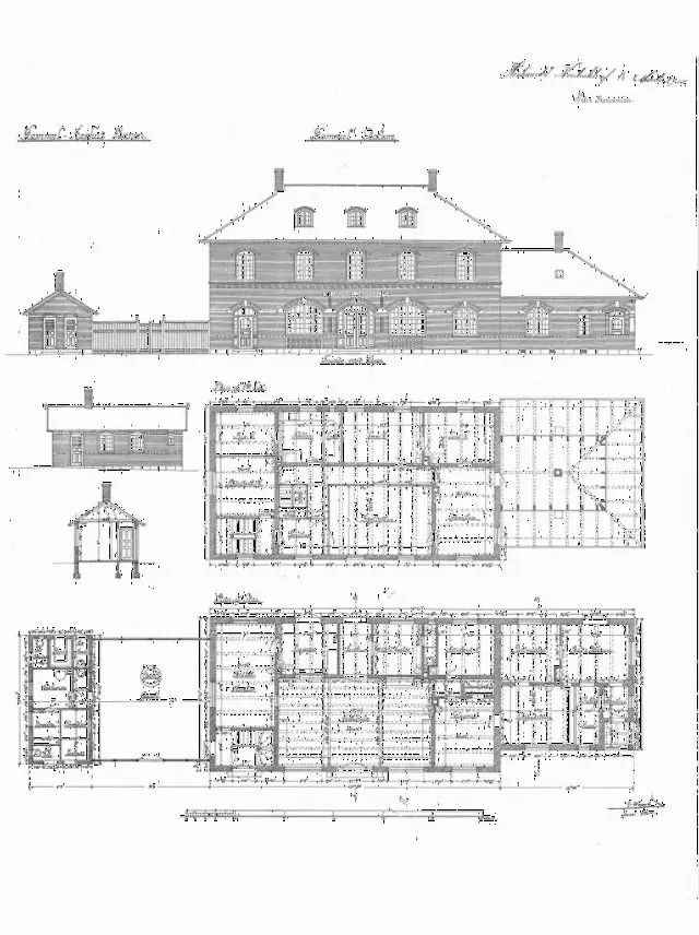 Tegning af Hammel Station.