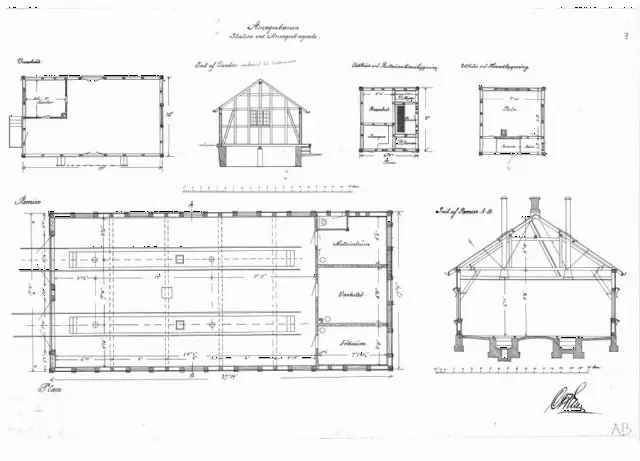 Tegning af Amagerbro Station.