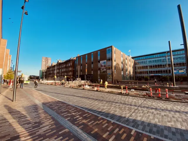 Billede af Odense Banegård Letbanestation.