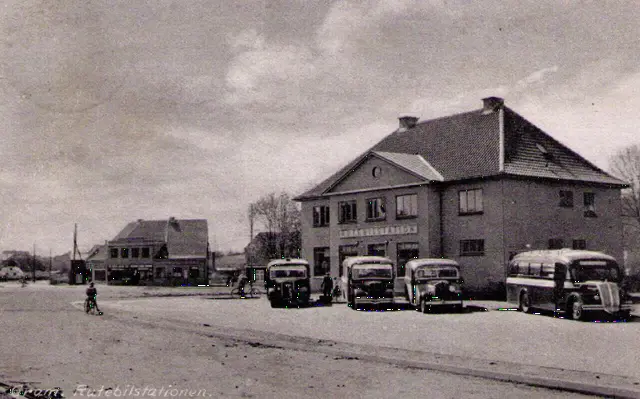 Billede af Gram Vest Station efter ombygningen til rutebilstation.