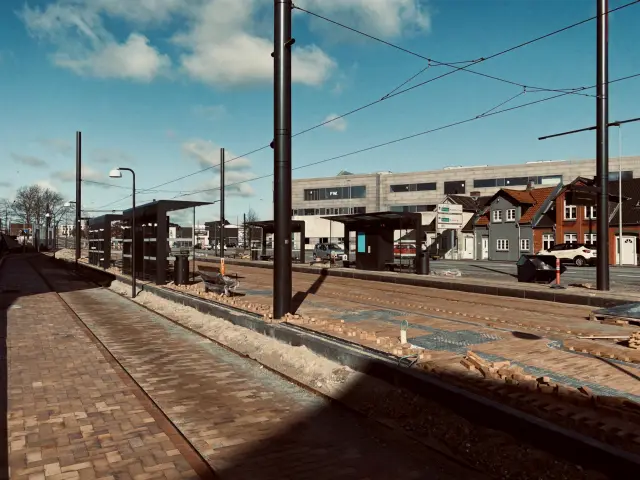 Billede af Vesterbro Letbanestation.