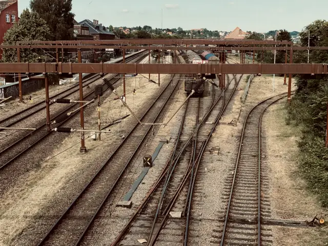 Billede af Kolding Banegårds ind og udkørsel.