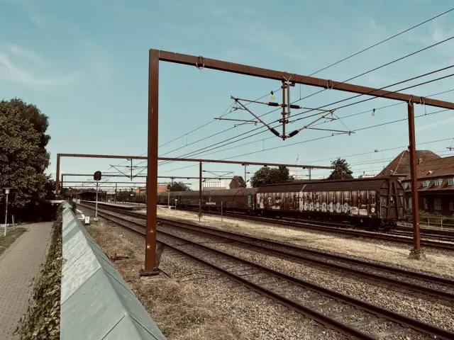Billede af Kolding Banegårds ind og udkørsel.