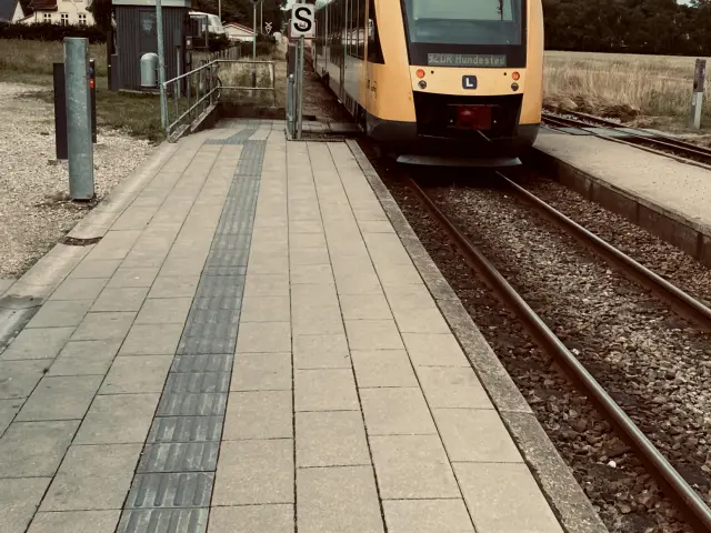 Billede af tog ud for Østerbjerg Station.