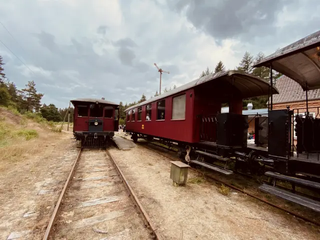 Billede af tog ud for Vrads Station.