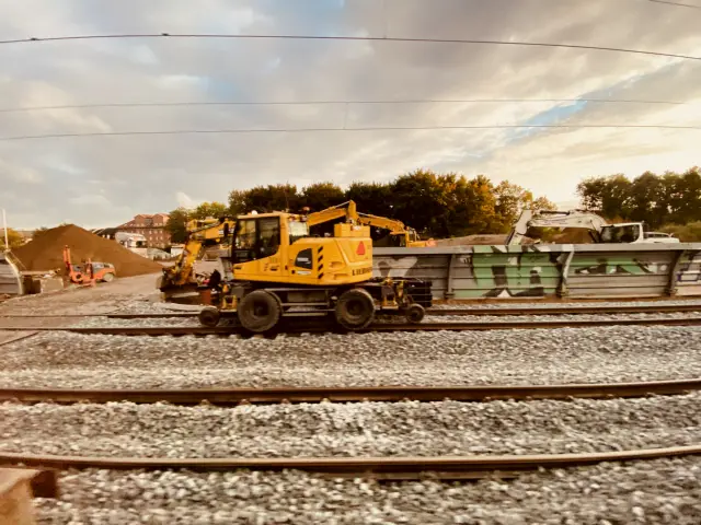 Billede af sporarbejdet ved Slagelse Station.