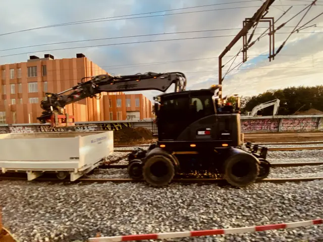 Billede af sporarbejdet ved Slagelse Station.