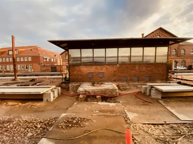 Billede af sporarbejdet ved Slagelse Station.