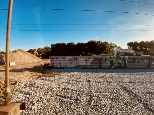 Billede af sporarbejdet ved Slagelse Station.