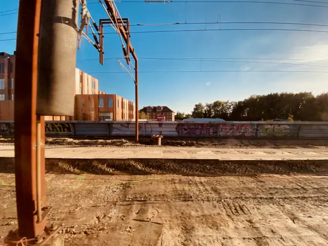 Billede af sporarbejdet ved Slagelse Station.