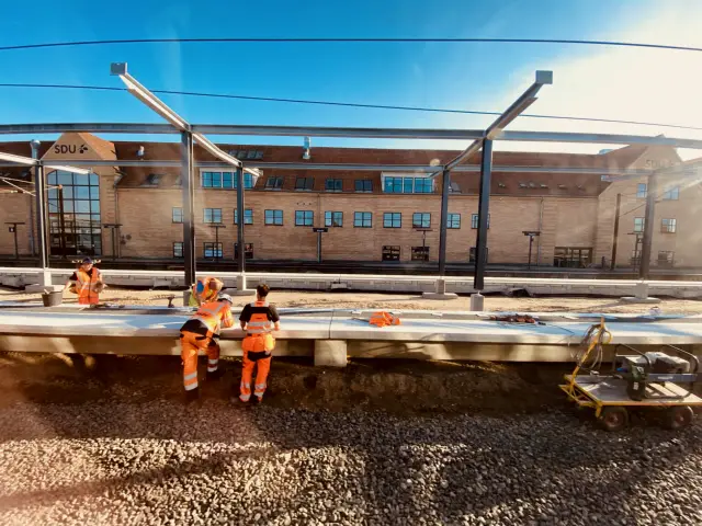 Billede af sporarbejdet ved Slagelse Station.