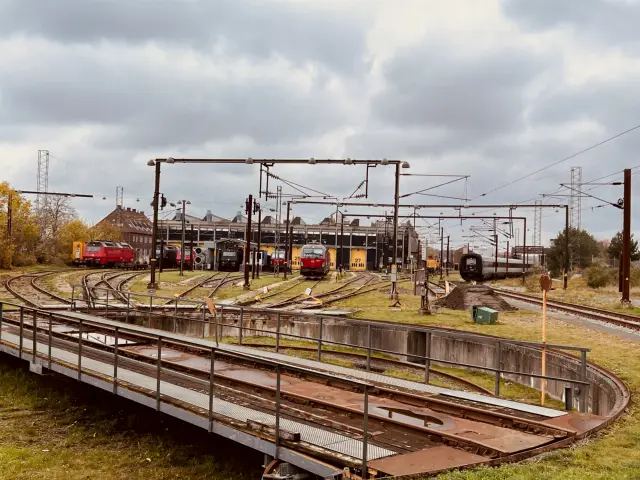 Billede af drejeskiven ved værksted, remise og vedligeholdelsesområdet ved København Hovedbanegårds.