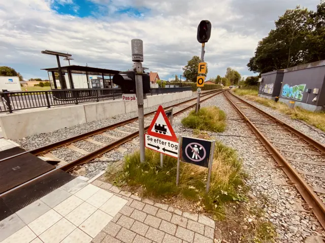 Billede af Kværndrup Stations sporareal.