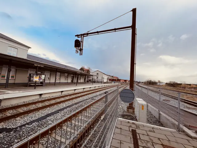Billede af Randers Stations ind og udkørsel.
