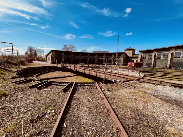 Billede af Roskilde Stations drejeskive.