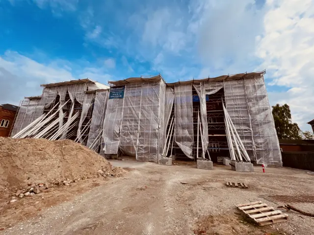Billede af Fredericia Banegård efter branden den 28. januar 2022 kl. 02:15.