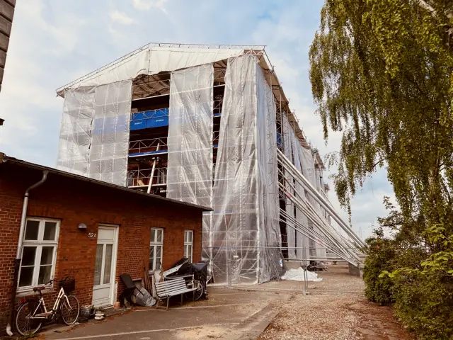 Billede af Fredericia Banegård efter branden den 28. januar 2022 kl. 02:15.