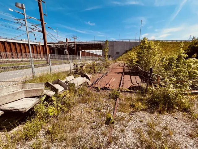 Billede af Næstved Stations nye  sydbro, som afløser den ikoniske sydbro, som blev revet ned i weekenden mellem den 31. august og 3. september 2018.